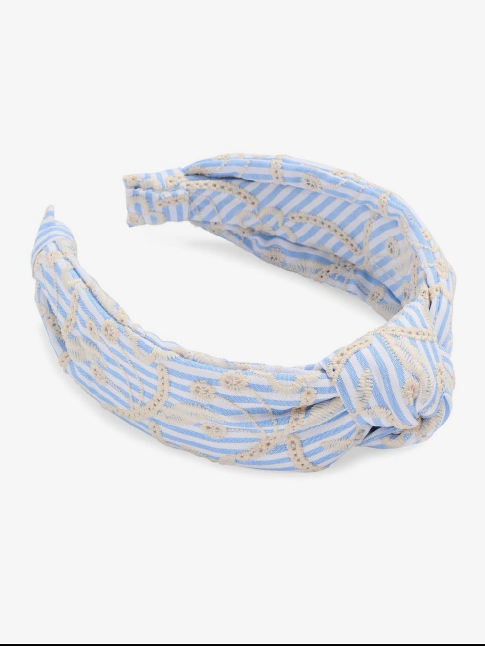 459. Shiraleah Light Blue & Cream Knotted Stripe Headband